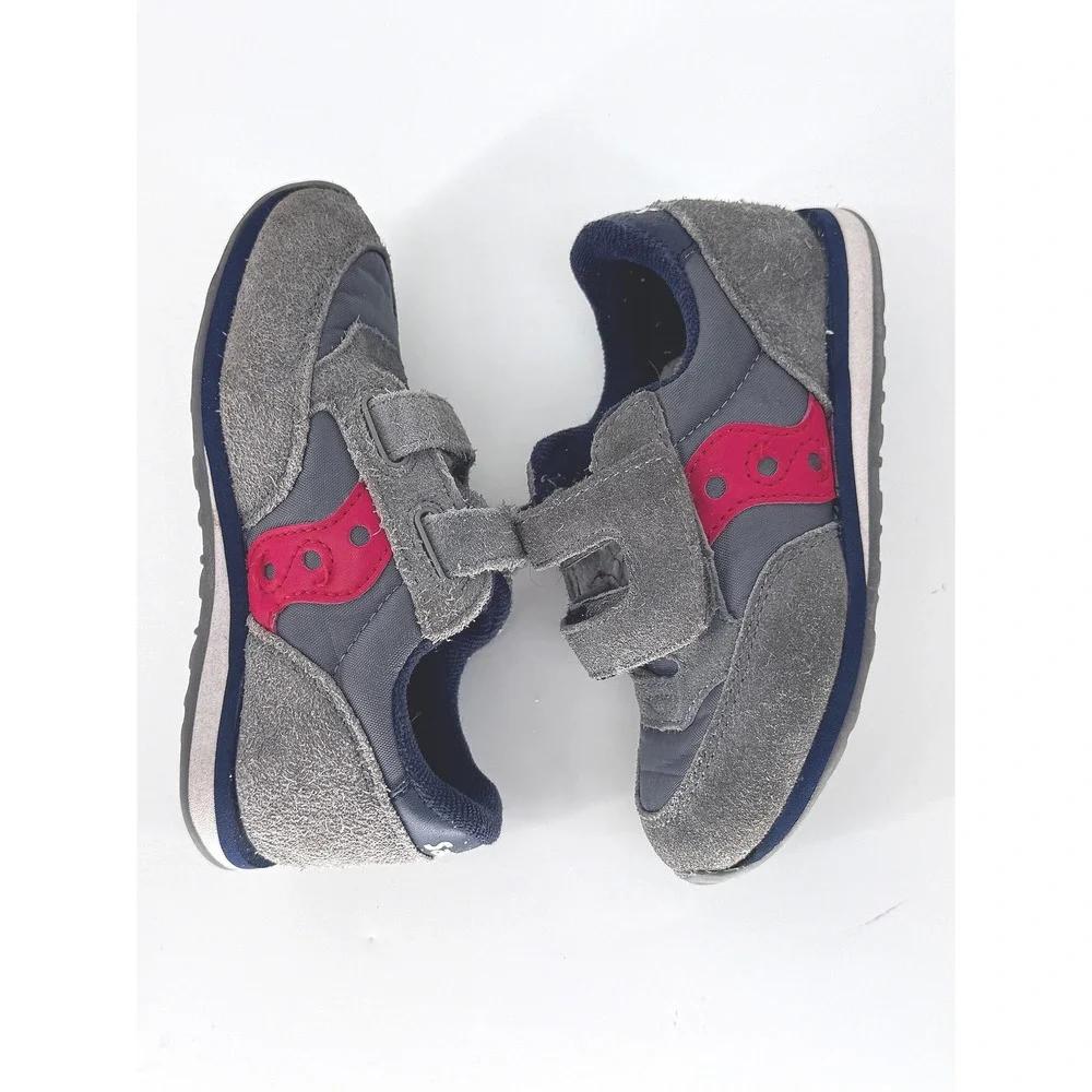 Saucony Jazz Low Pro Kids Sneaker 8M Grey Red No tie